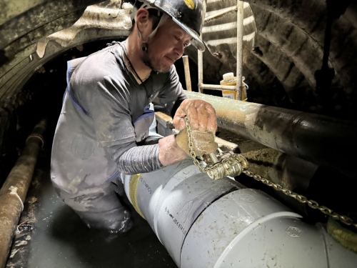 某所にて地下排水設備の管路清掃及び修繕工事を行いました！