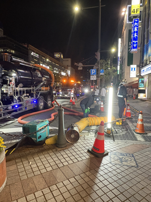 某所にて大口径下水管きょ清掃作業を行いました！