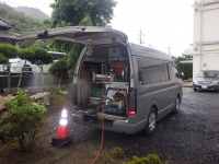 某所にて管きょ内部に侵入した木の根除去作業を行いました！