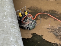 某ダムにて堆積した残土の浚渫作業を行いました！