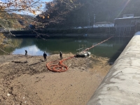 某ダムにて堆積した残土の浚渫作業を行いました！