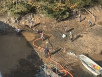 某ダムにて堆積した残土の浚渫作業を行いました！