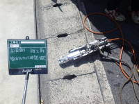 某所にて下水道管きょ内に通った光ファイバーケーブルの撤去作業を行いました！