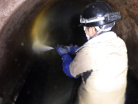 某所にて大口径下水管きょ清掃作業を行いました！